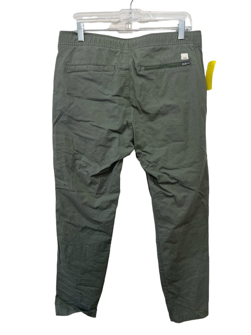 Vuori Size Large Green Cotton Blend Elastic Waistband Drawing Zip Pocket Pants Green / Large