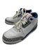 Nike Shoe Size 7Y White Navy Gray Leather High Top lace up Crackled Sneakers White Navy Gray / 7Y