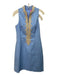 Lilly Pulitzer Size 6 Blue & Gold Cotton Blend Embroidered Neckline Sheath Dress Blue & Gold / 6