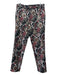 Maeve Size 4 Black & Multi Polyester Jacquard Floral Slim Fit Hook & Zip Pants Black & Multi / 4