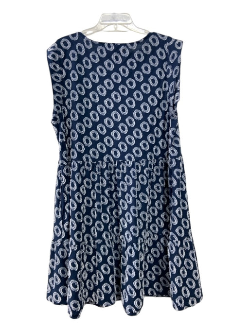 Maeve Size XL Navy Blue & White Cotton & Polyester Sleeveless Circles Dress Navy Blue & White / XL