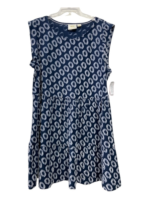 Maeve Size XL Navy Blue & White Cotton & Polyester Sleeveless Circles Dress Navy Blue & White / XL