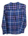 Burberry Brit Size Large Blue, Purple, White Cotton Long Sleeve Plaid Collar Top Blue, Purple, White / Large