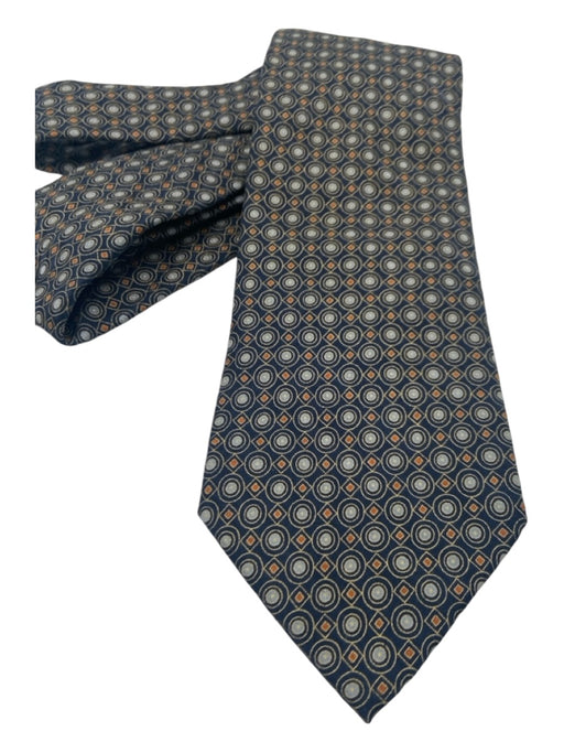 Brioni Blue & Orange Silk Abstract Men's Ties