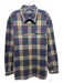 Carhartt Size XL Blue & Tan Cotton Blend Plaid Flannel Men's Long Sleeve Shirt XL