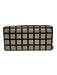 Kate Spade Beige & Black Coated Leather Zip Close Checkered Wallets Beige & Black