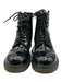 Dr Marten Shoe Size 6 Black Leather Laces Combat Inner Side Zip Boots Black / 6