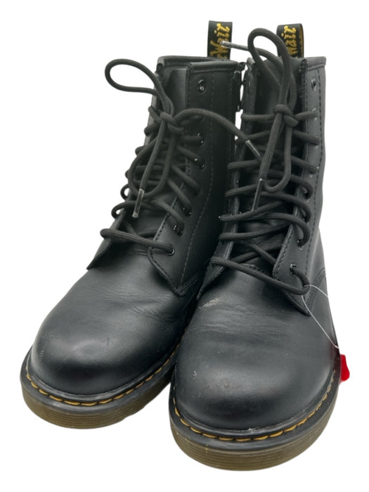 Dr Marten Shoe Size 7 Black Patent Leather Laces Combat Inner Side Zip Boots Black / 7