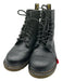 Dr Marten Shoe Size 7 Black Patent Leather Laces Combat Inner Side Zip Boots Black / 7