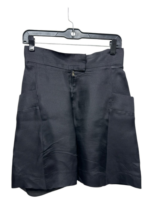 Chloe Size 38 Black Silk Zip & Hook Closure Solid Patch Pocket Above Knee Skirt Black / 38