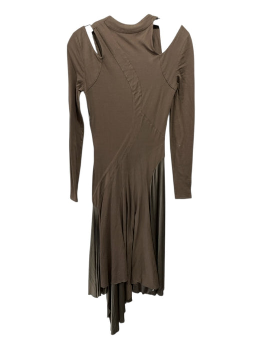 Stella McCartney Size 38/S Olive Green & Brown Cotton Blend Midi Dress Olive Green & Brown / 38/S