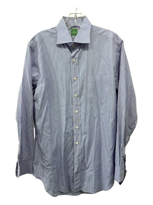 Sid Mashburn Size 15.5 Blue & Red Cotton Striped Button Up Long Sleeve Shirt Blue & Red / 15.5