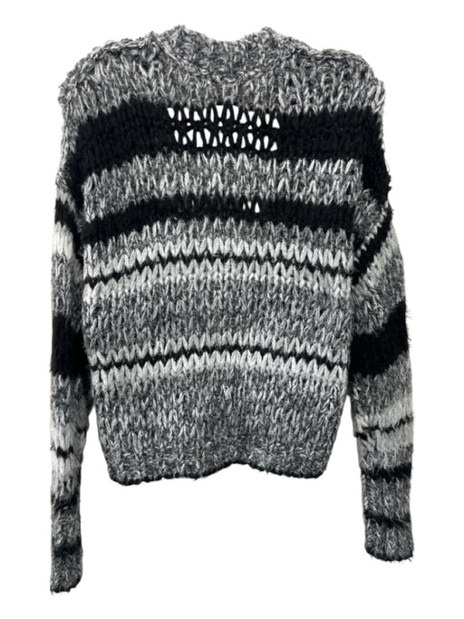 Free People Size XS Black, Gray, White Acrylic Blend Open Knit Cardigan Black, Gray, White / XS