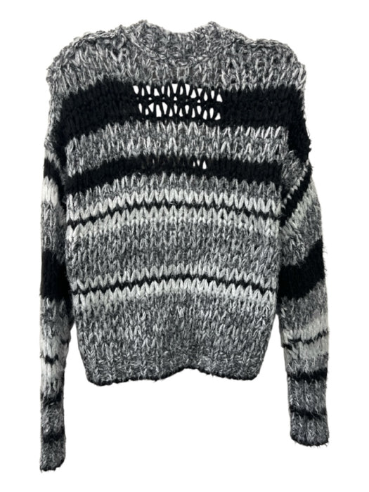 Free People Size XS Black, Gray, White Acrylic Blend Open Knit Cardigan Black, Gray, White / XS