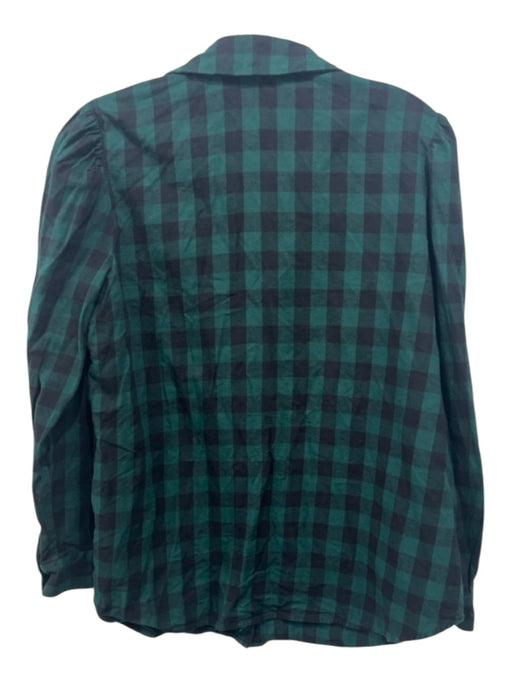 Tuckernuck Size Large Green & Black Cotton Checked Long Sleeve Top Green & Black / Large