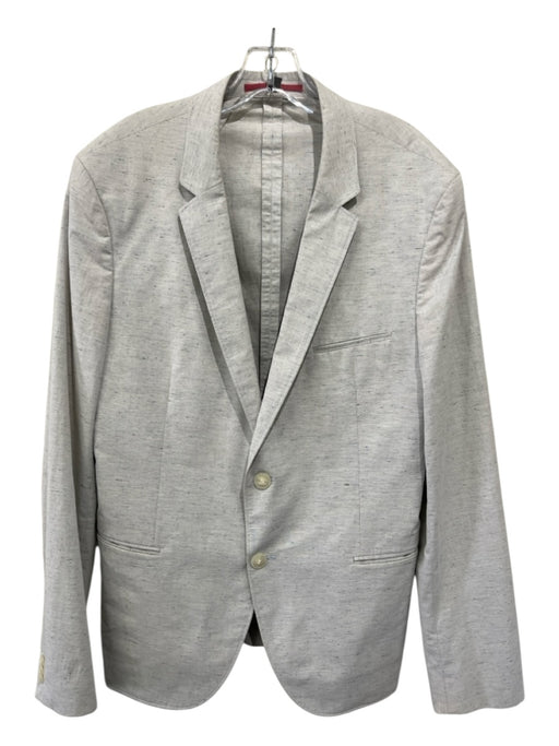 Hugo Hugo Boss Light Gray Cotton Blend Solid 2 Button Men's Blazer Light Gray / 44