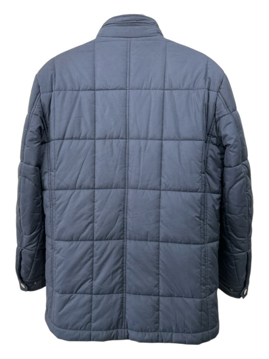 Balmain Size 46 Navy Synthetic Solid Puffer Zip Up Men's Jacket Navy / 46