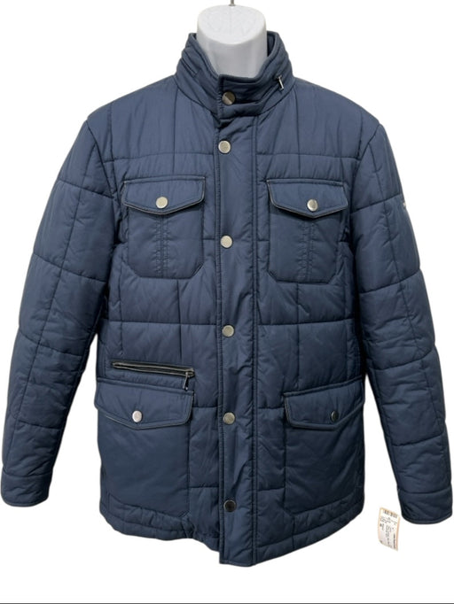 Balmain Size 46 Navy Synthetic Solid Puffer Zip Up Men's Jacket Navy / 46
