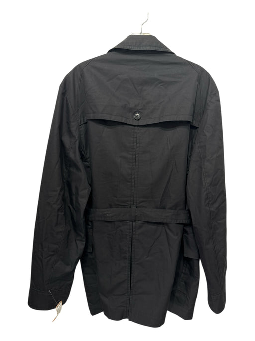 Boss Size 46 Black Synthetic Solid Overcoat Men's Jacket Black / 46