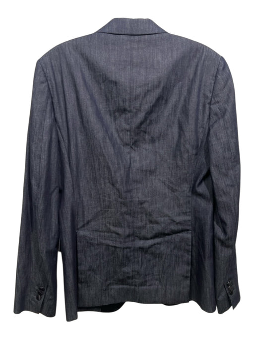 Dsquared Blue Linen Blend Solid Dinner Jacket Men's Blazer Blue / 46