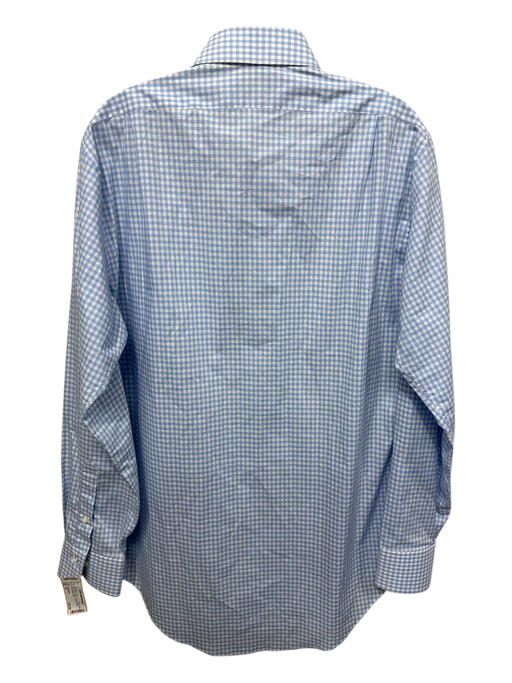 Sid Mashburn Size 16 Blue & White Cotton Gingham Button up Long Sleeve Shirt Blue & White / 16