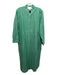 Pomander Place Size M Green COTTON & LINEN Button Down Side Pockets Midi Dress Green / M
