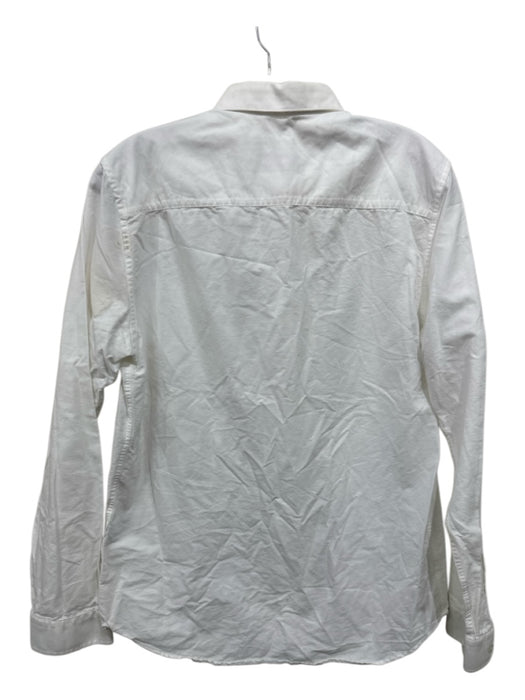 AMI Size 41 White Cotton Solid Button Up Men's Long Sleeve Shirt White / 41