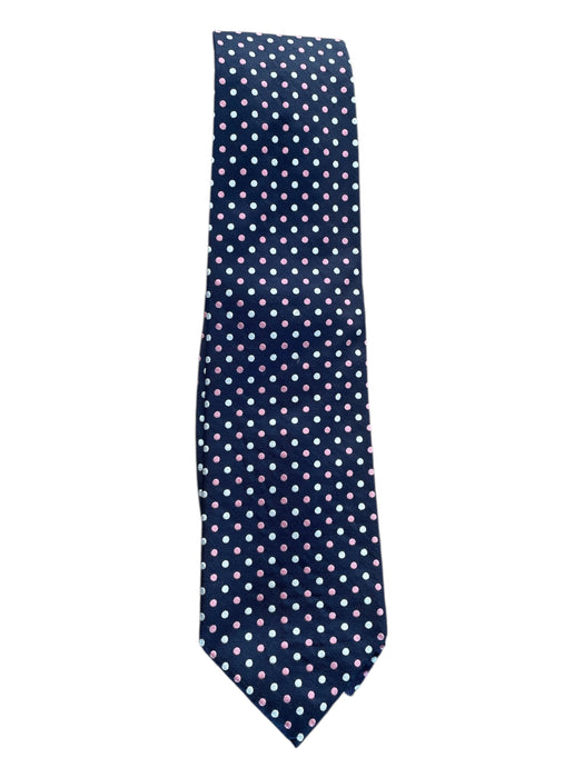 Burberry Navy & Pink Silk Dots Men's Ties Navy & Pink