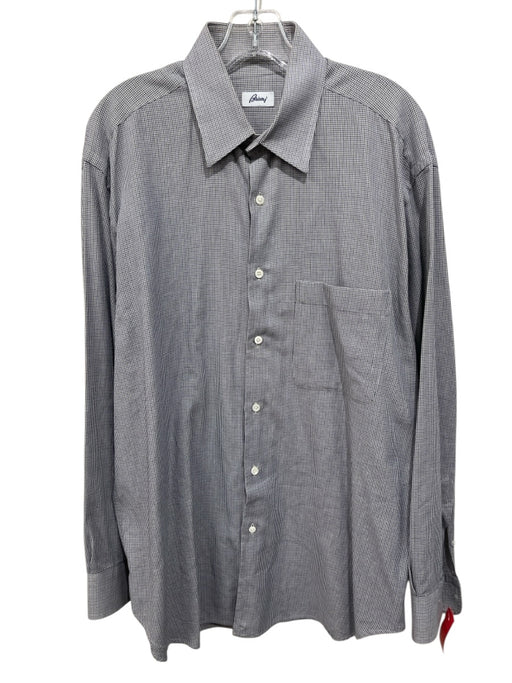 Brioni Size L White & Multi Cotton All Over Print Button Down Long Sleeve Shirt White & Multi / L