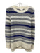 Rebecca Taylor Size S Cream, Blue & Black Wool Blend Mixed Stripes Sweater Cream, Blue & Black / S