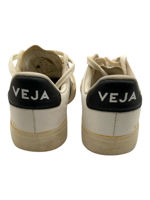 Veja Shoe Size 6 White & Black Leather Upper Lace Up Logo Low Top Sneakers White & Black / 6