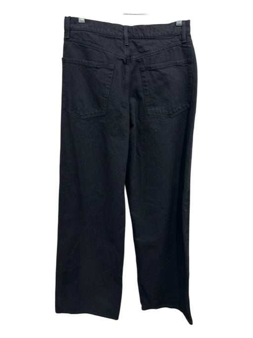 Buck Mason Size 29 Black Cotton High Rise Wide Leg 5 Pocket Relaxed Jeans Black / 29