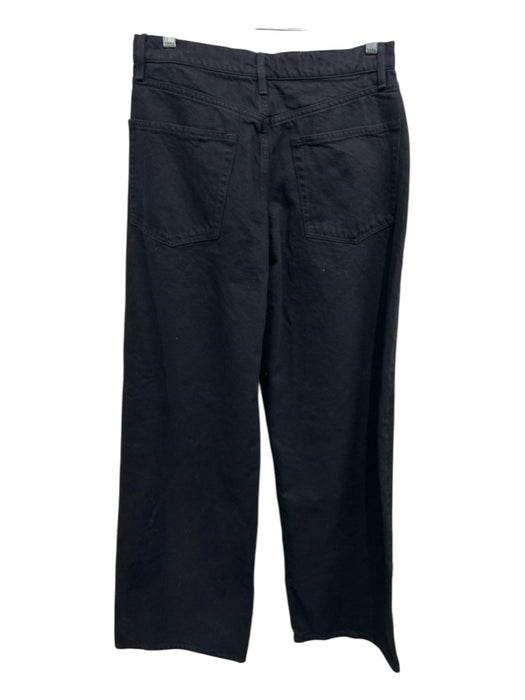 Buck Mason Size 29 Black Cotton High Rise Wide Leg 5 Pocket Relaxed Jeans Black / 29