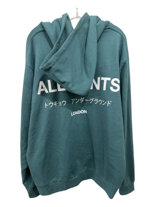 ALLSAINTS Size XL Green Cotton Blend Solid Hoodie Men's Jacket Green / XL
