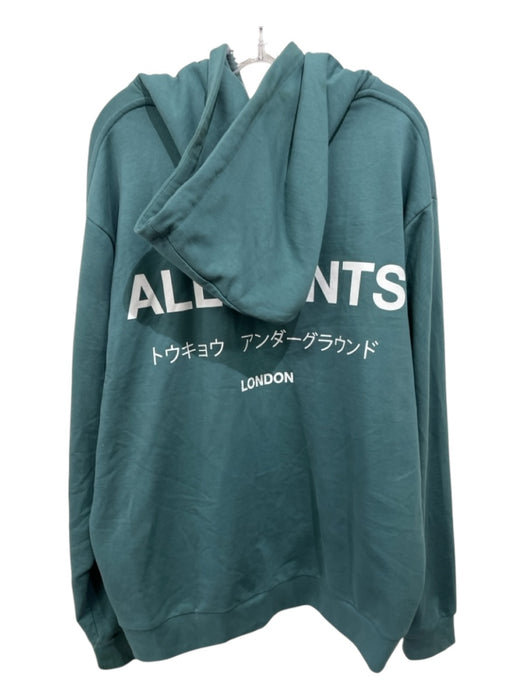 ALLSAINTS Size XL Green Cotton Blend Solid Hoodie Men's Jacket Green / XL