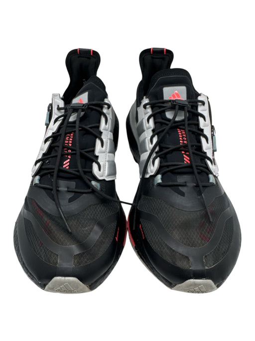 Adidas Shoe Size 11.5 Black & Silver Synthetic Zipper Details Sneaker Shoes Black & Silver / 11.5