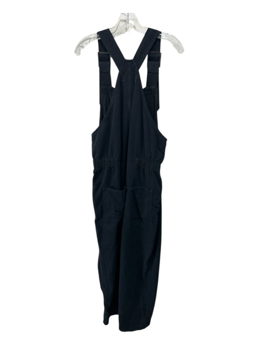 We The Free Size S Black Cotton Blend Zip & Button Pockets Wide Leg Overalls Black / S