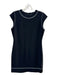 Theory Size 6 Black & White Triacetate Sleeveless Contrast Stiching Shift Dress Black & White / 6