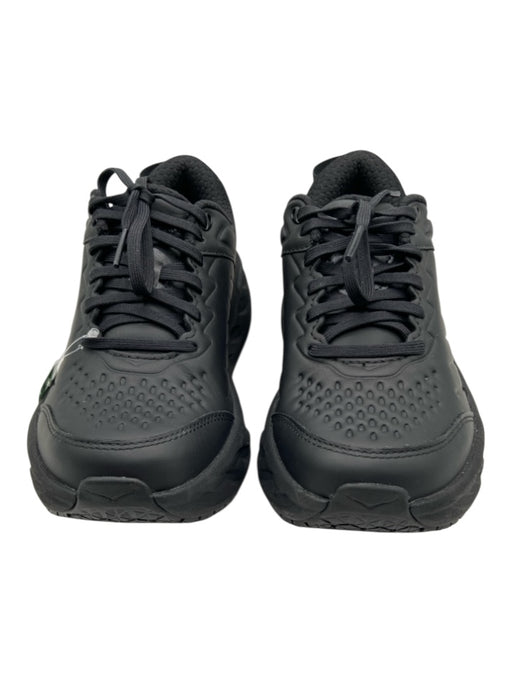 Hoka Shoe Size 7 Black Synthetic Perforated lace up Platform Running Sneakers Black / 7