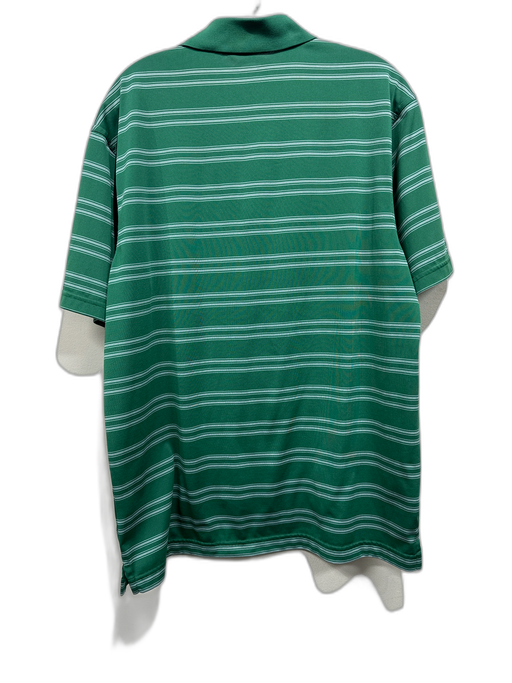 Masters Size Est M Green & White Synthetic Striped Athletic Polo Short Sleeve Green & White / Est M