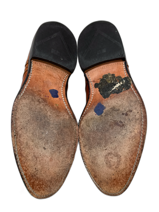 Allen Edmonds Shoe Size 10 Brown Leather Solid Brogue Detail Dress Men's Shoes Brown / 10