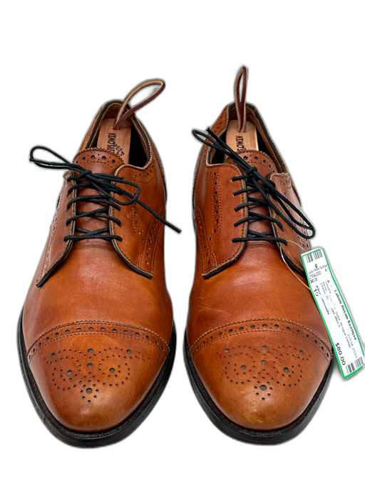 Allen Edmonds Shoe Size 10 Brown Leather Solid Brogue Detail Dress Men's Shoes Brown / 10