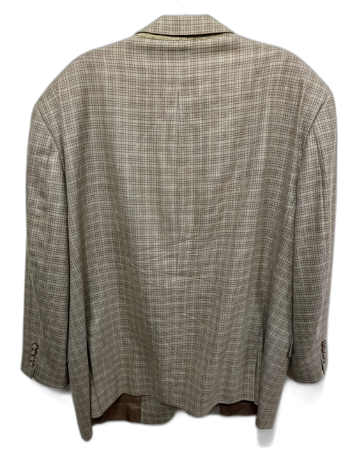 Burberry Tan & Blue Wool Blend Plaid 2 Button Men's Blazer Tan & Blue / 45