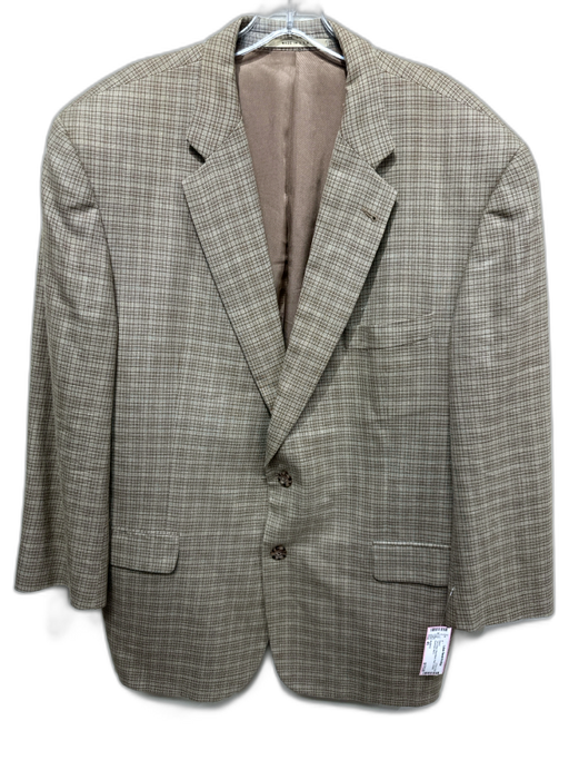 Burberry Tan & Blue Wool Blend Plaid 2 Button Men's Blazer Tan & Blue / 45