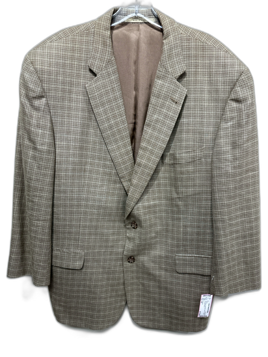 Burberry Tan & Blue Wool Blend Plaid 2 Button Men's Blazer Tan & Blue / 45