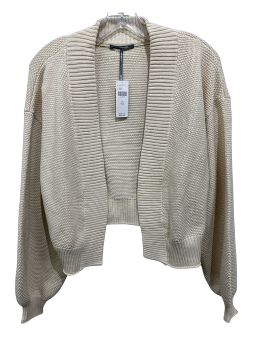 Anthropologie Size One Size Cream Beige Cotton & Acrylic Knit Cardigan Cream Beige / One Size