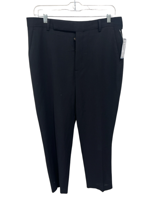 Rick Owens Size 6 Black Wool High Waist Trouser Button Fly Slim Pants Black / 6