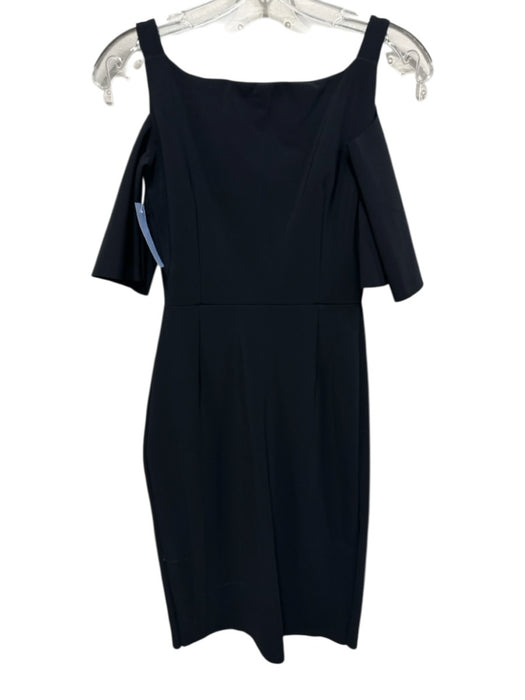 Chiara Boni Size 40 Black Polyamide Blend Square Neck Flutter Sleeve Dress Black / 40