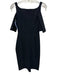 Chiara Boni Size 40 Black Polyamide Blend Square Neck Flutter Sleeve Dress Black / 40