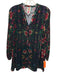 Johnny Was Size PM Black & Multi Rayon Blend Velvet Floral Button Front Long Top Black & Multi / PM
